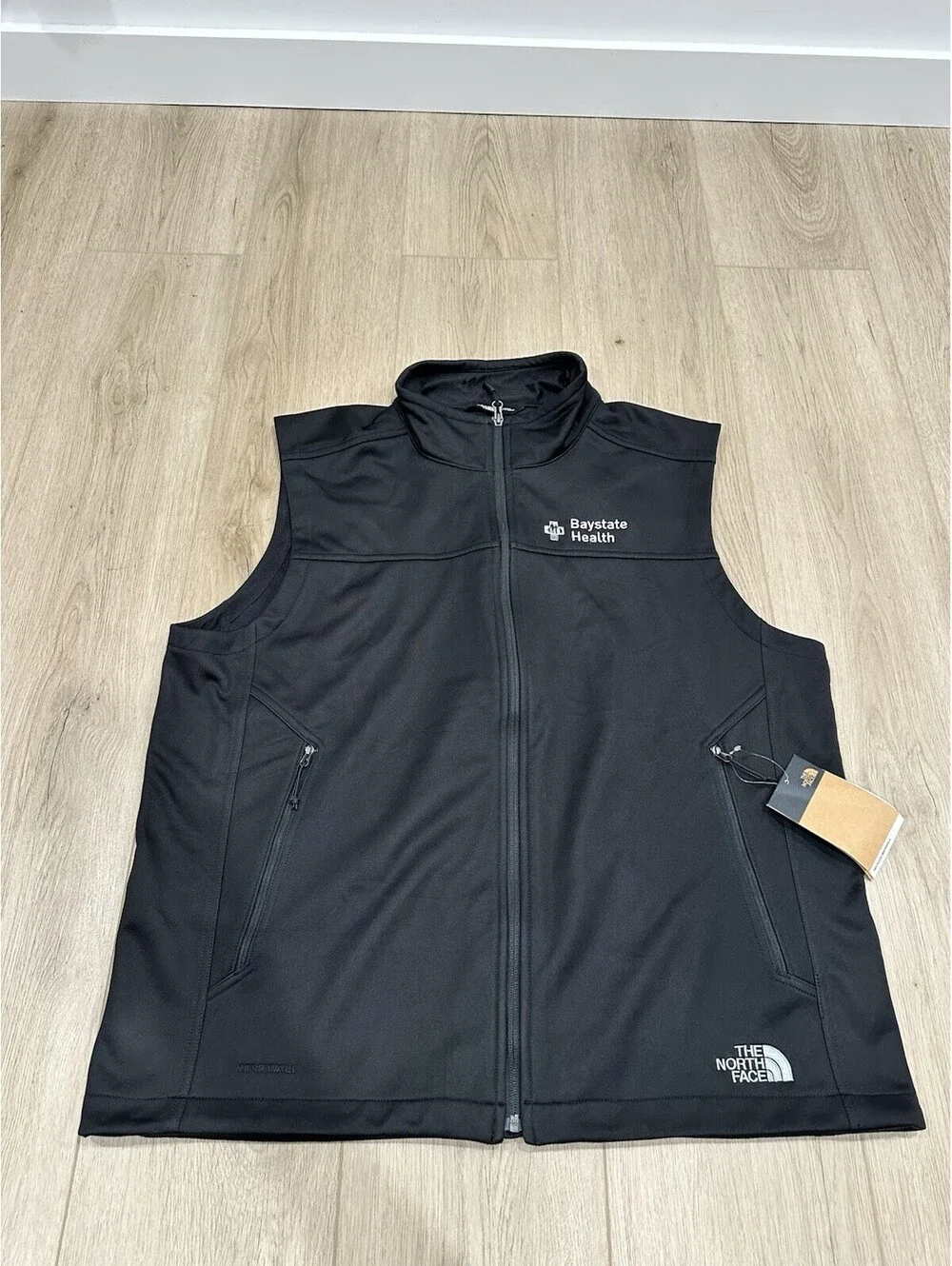 NWT North Face Mens Vest XL Black Ridgewall Soft Shell Fleece Lined Wind Wall